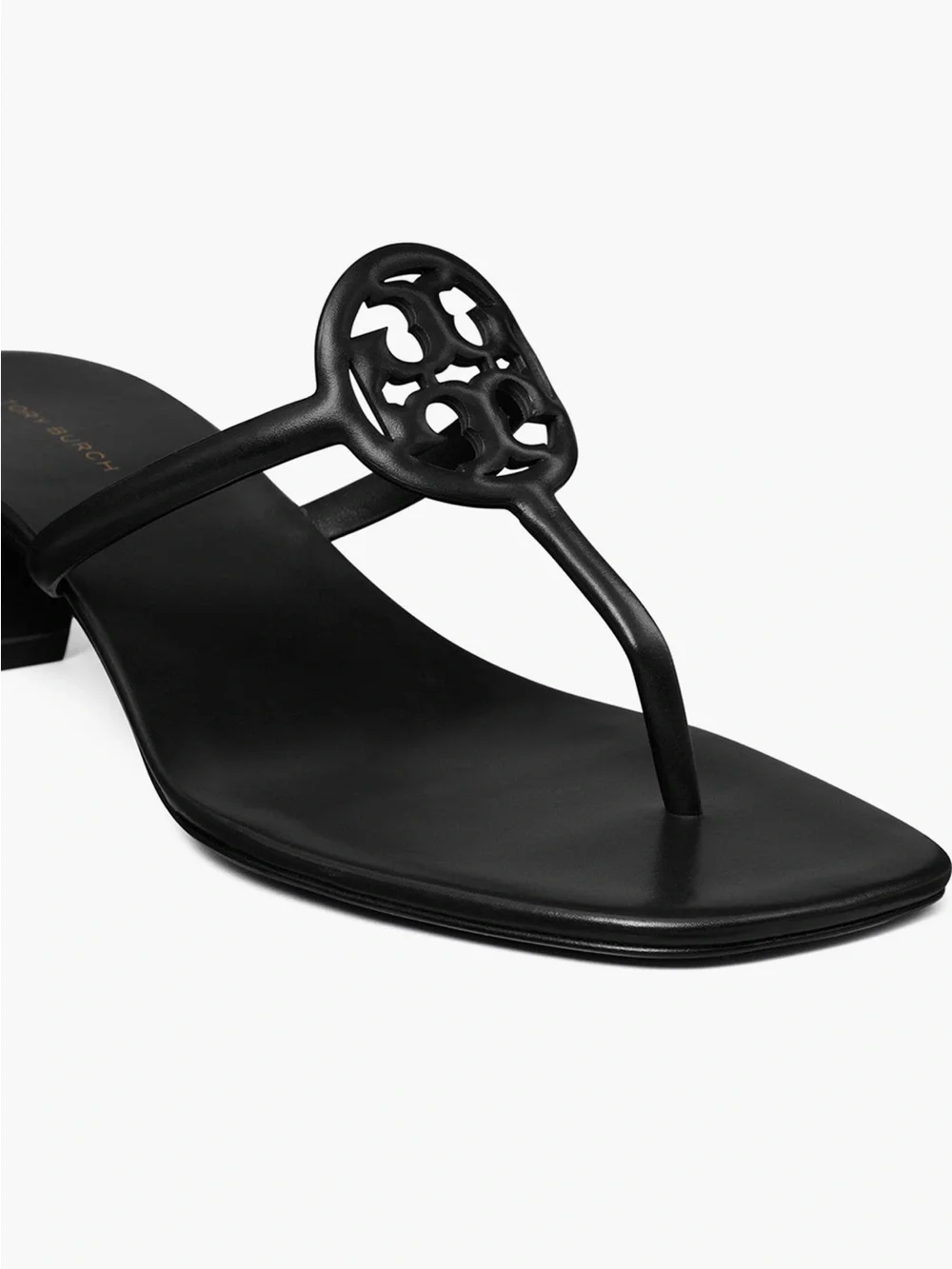 NEW Tory Burch Miller Capri Kitten Heel Sandals in Perfect Black